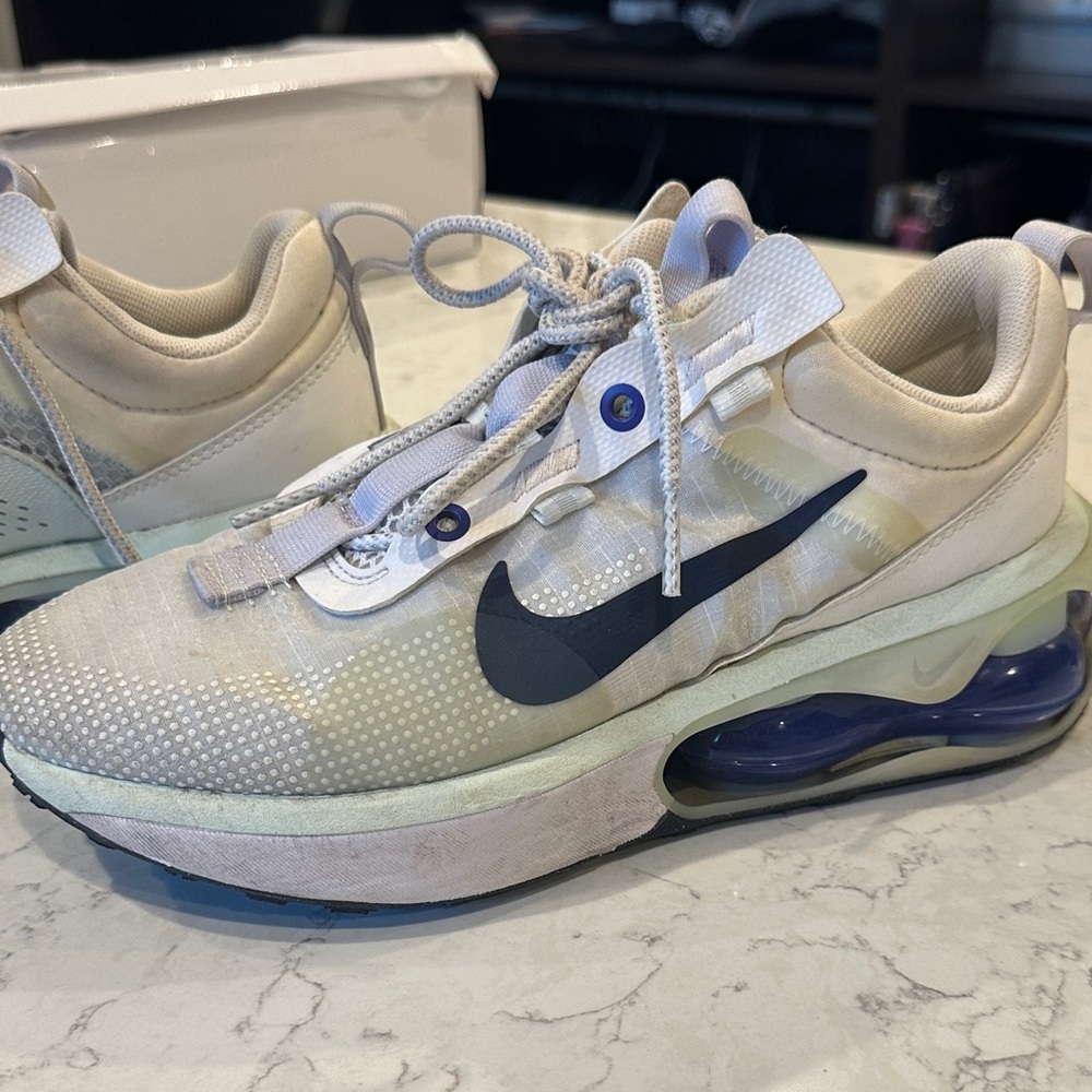 Nike Air Max Beige and Navy Sneakers